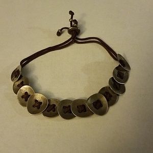 Silpada Jewelry - Silpada sterling button and cord drawstring brace Silpada Jewelry - Silpada sterling button and cord drawstring brace